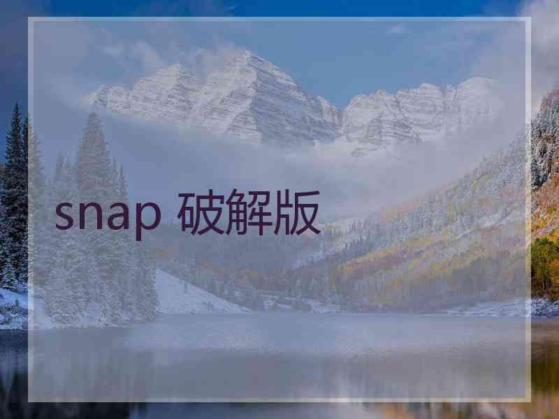 snap 破解版