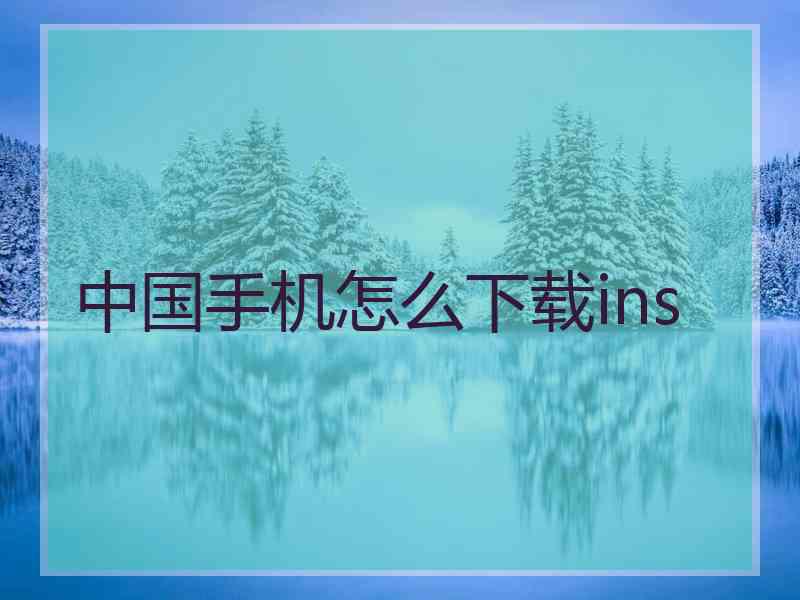 中国手机怎么下载ins