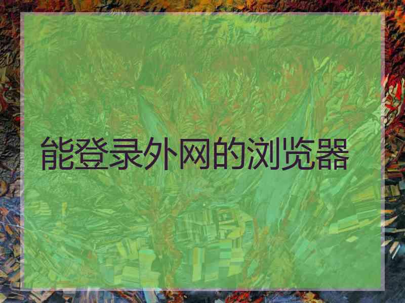 能登录外网的浏览器