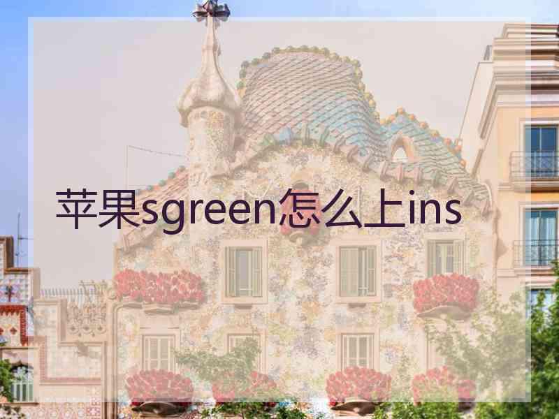 苹果sgreen怎么上ins