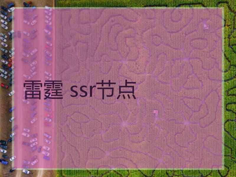 雷霆 ssr节点