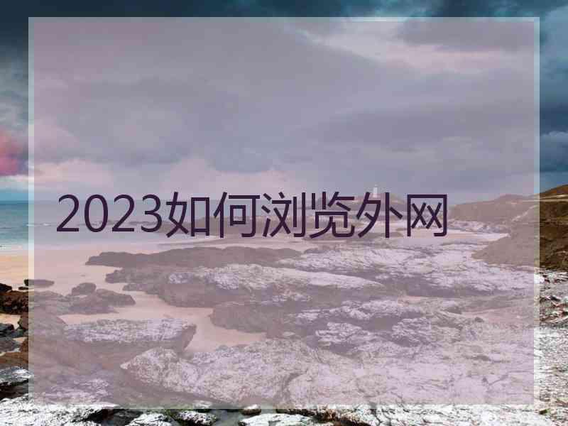 2023如何浏览外网