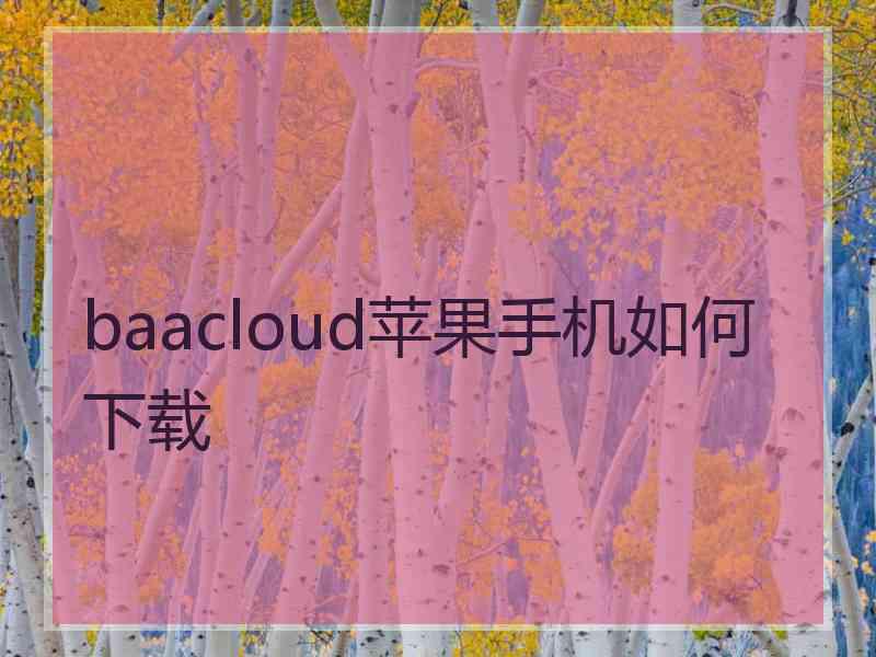 baacloud苹果手机如何下载