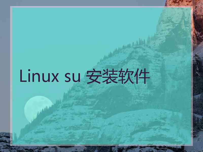 Linux su 安装软件