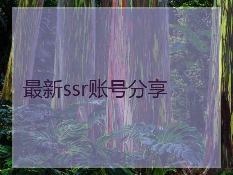 最新ssr账号分享