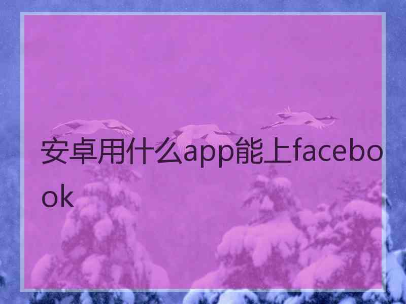 安卓用什么app能上facebook