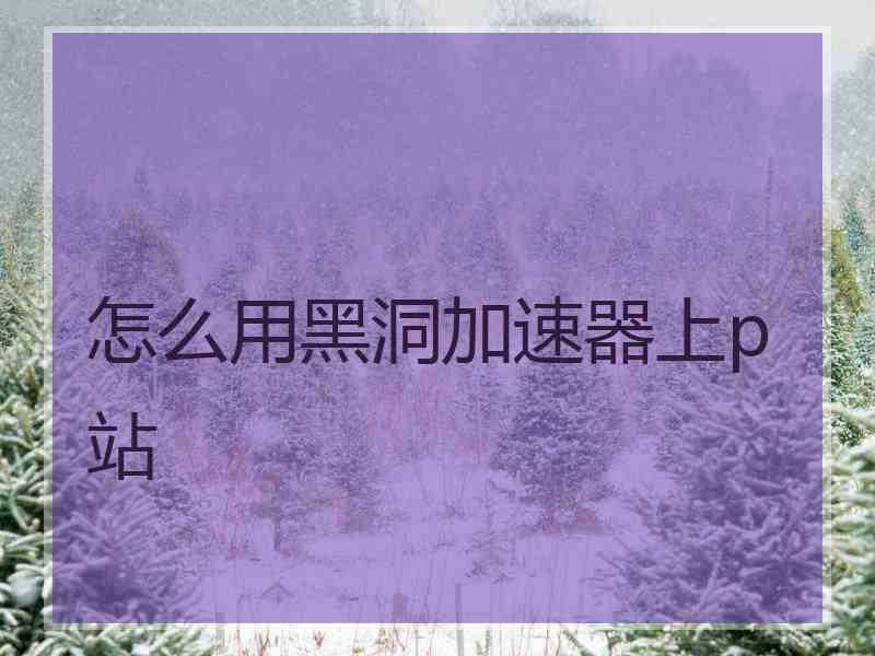 怎么用黑洞加速器上p站