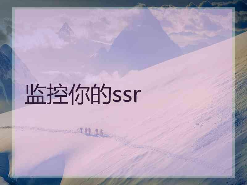 监控你的ssr