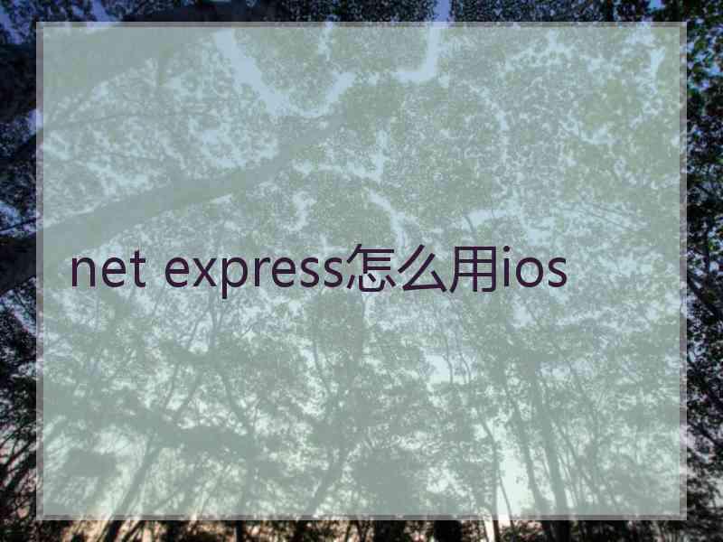 net express怎么用ios