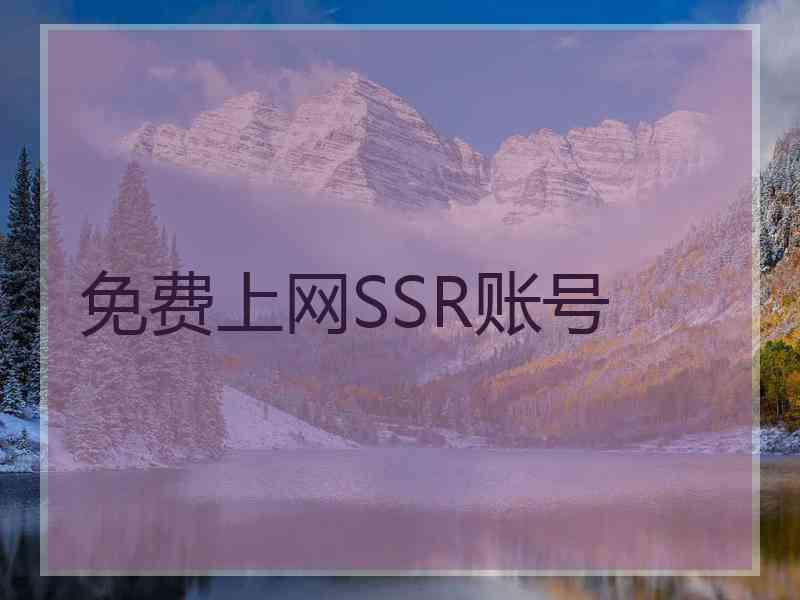 免费上网SSR账号