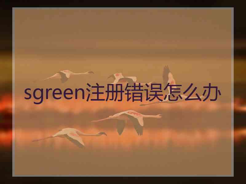 sgreen注册错误怎么办