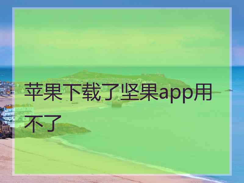 苹果下载了坚果app用不了