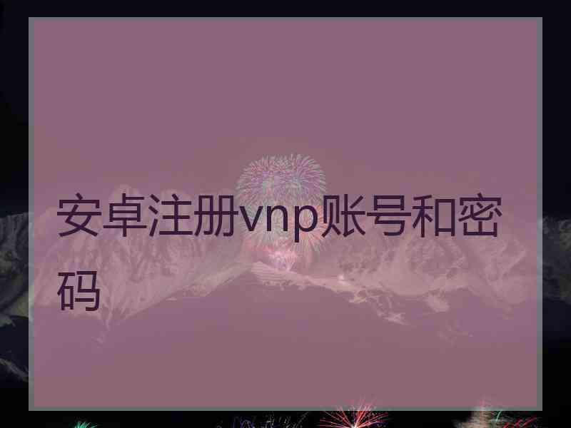 安卓注册vnp账号和密码