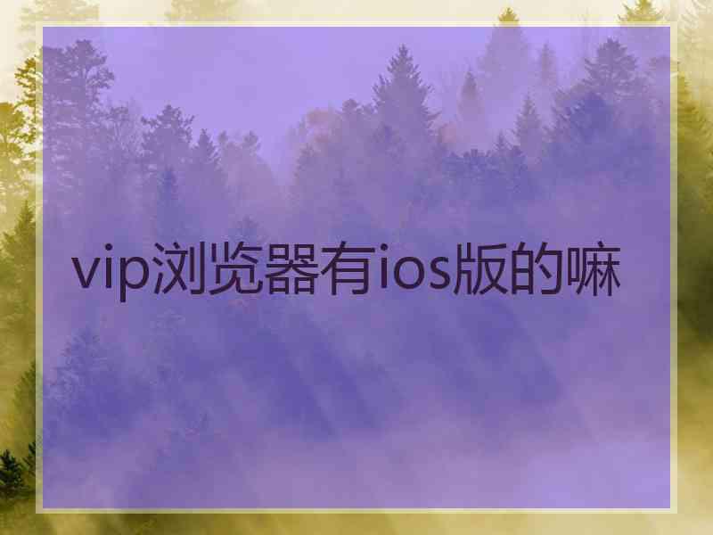 vip浏览器有ios版的嘛