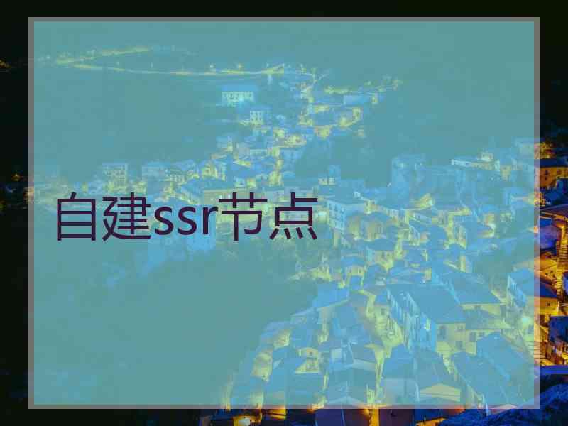 自建ssr节点