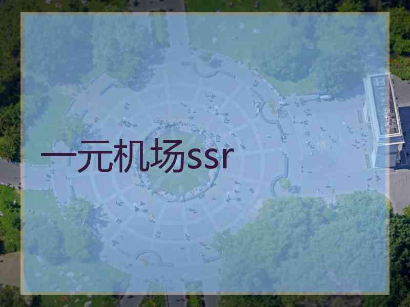 一元机场ssr