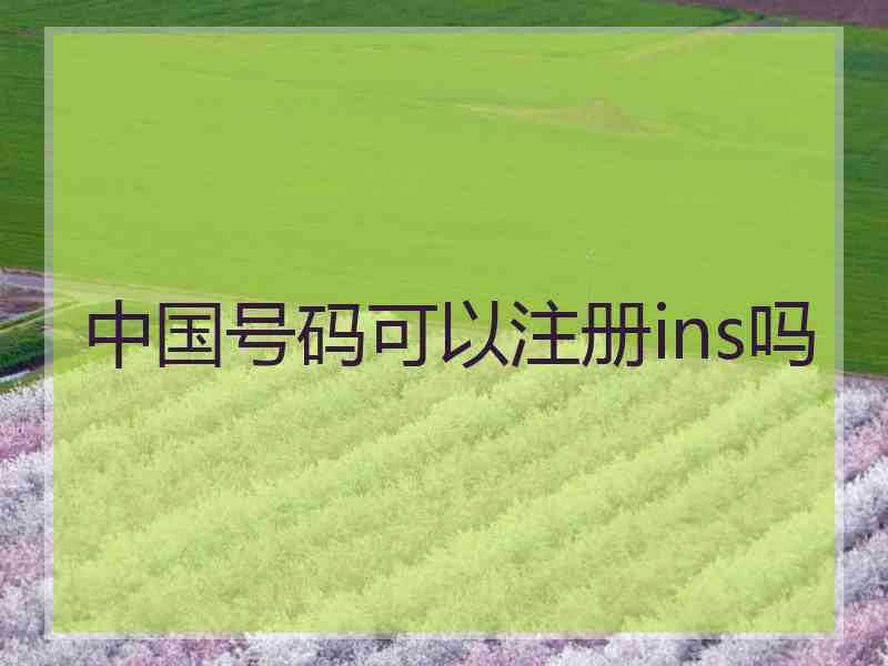 中国号码可以注册ins吗