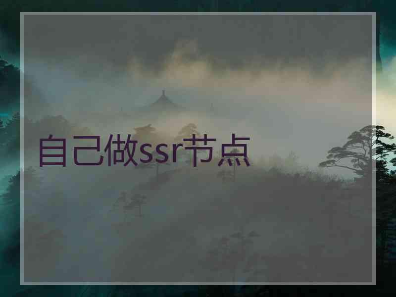 自己做ssr节点