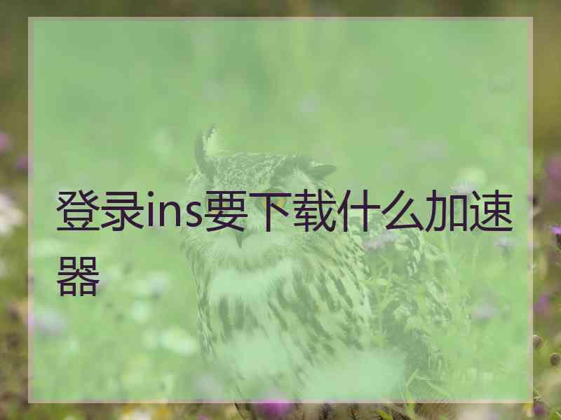 登录ins要下载什么加速器