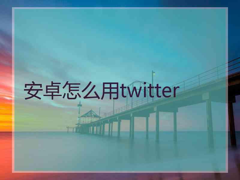 安卓怎么用twitter