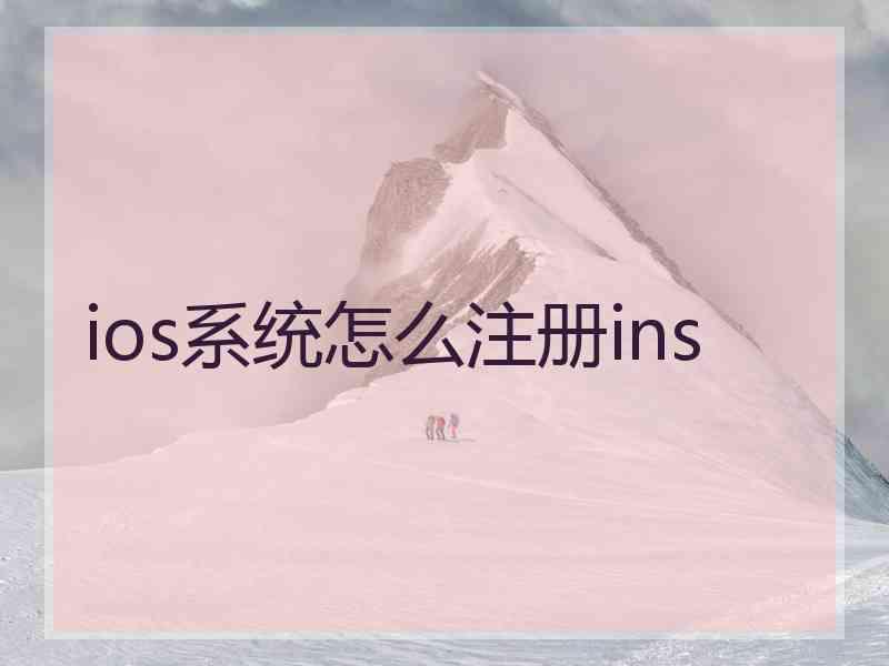 ios系统怎么注册ins